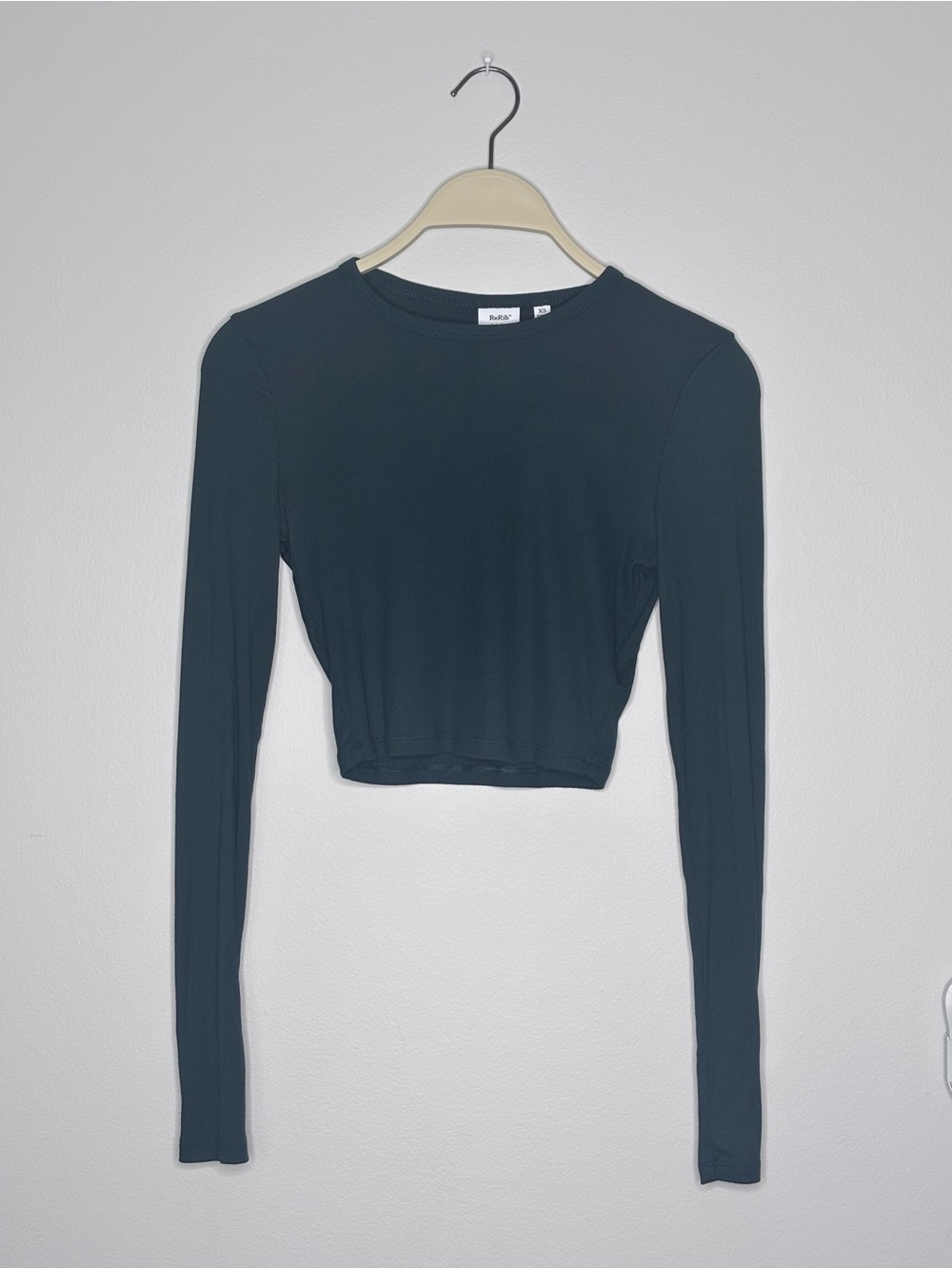 Aritzia Sunday Best ReRib Crewneck Ribbed Long-Sleeve Crop Top